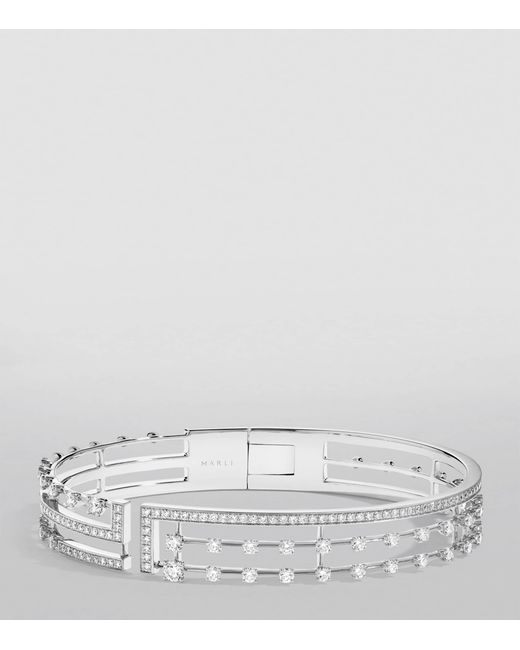 Marli New York Metallic Medium And Diamond Avenues Bangle