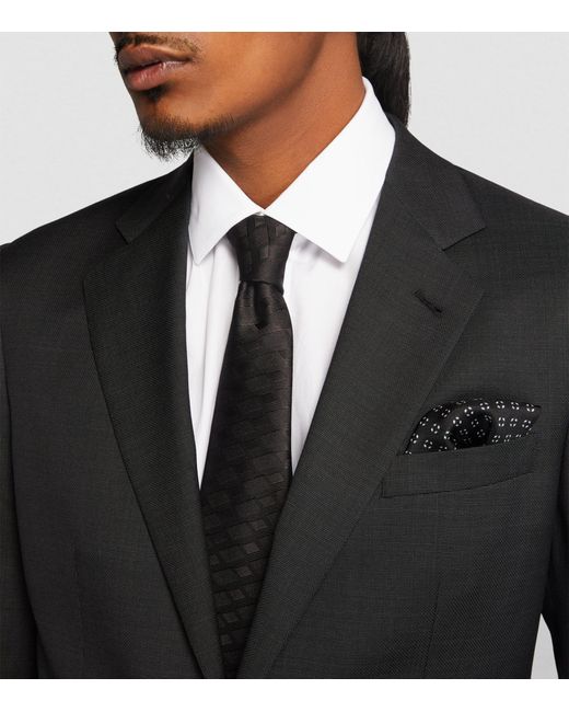 Giorgio Armani Black Silk Jacquard Tie for men