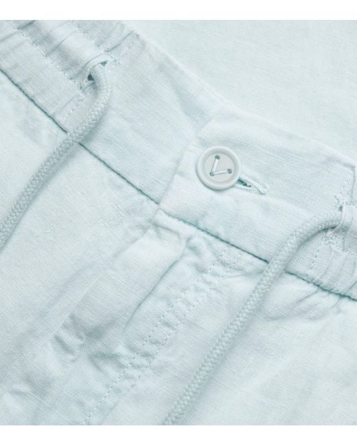 Vilebrequin Blue Linen Drawstring Parc Trousers for men