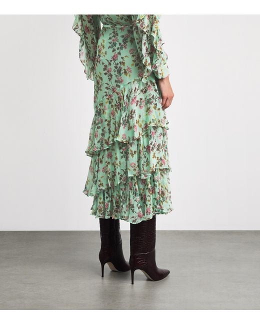 Ulla Johnson Green Silk Meadow Maxi Skirt
