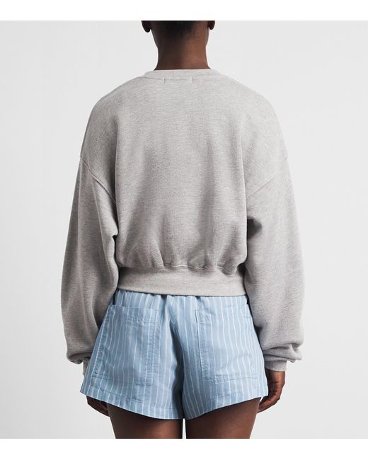 ÉTERNE Gray French Terry Cropped Sweatshirt