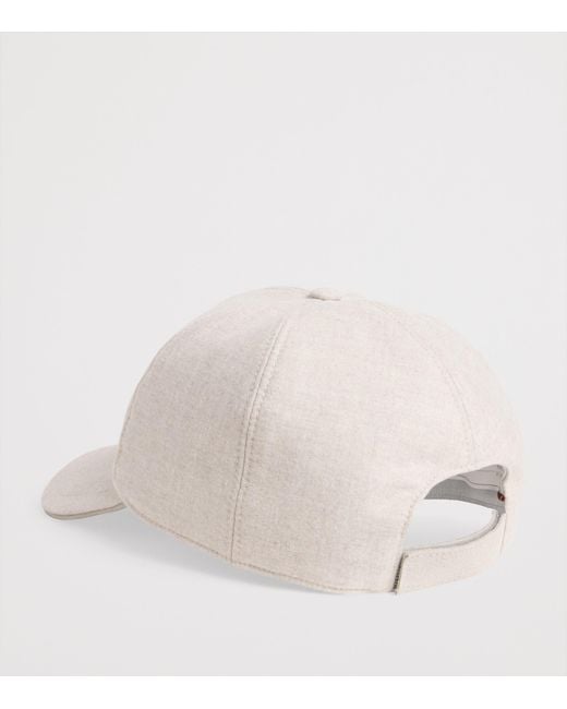 Eleventy White Wool-Cashmere-Silk Capello Baseball Cap for men