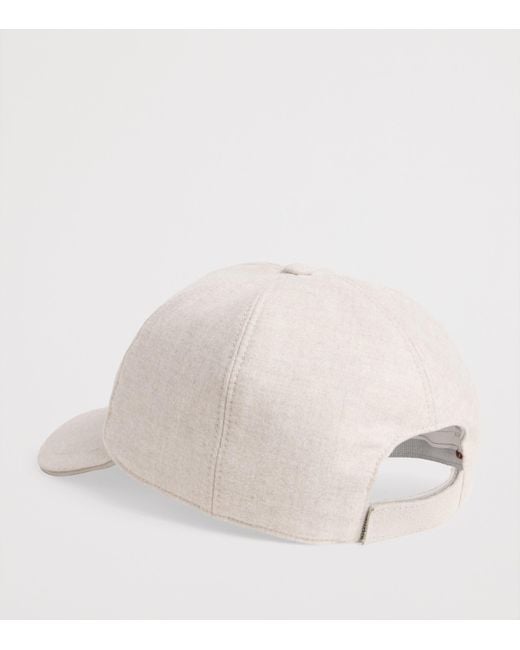 Eleventy White Wool-Cashmere-Silk Capello Baseball Cap for men