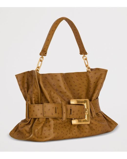 Balmain Brown Medium Leather Anthem Shoulder Bag