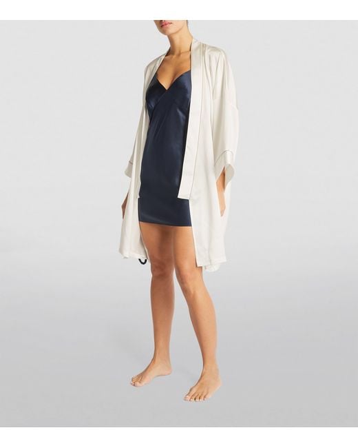 Olivia Von Halle White Silk Mimi Robe