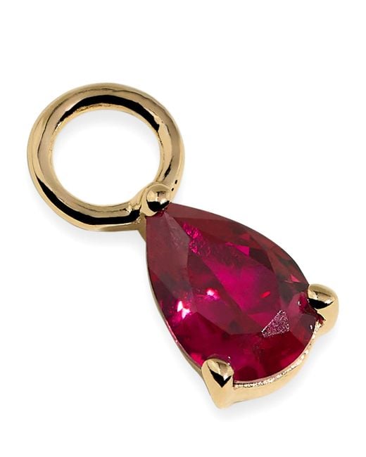 Astrid & Miyu Metallic And Ruby Birthstone Earring Charm