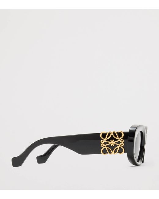 Loewe Black Bevelled Oval Sunglasses