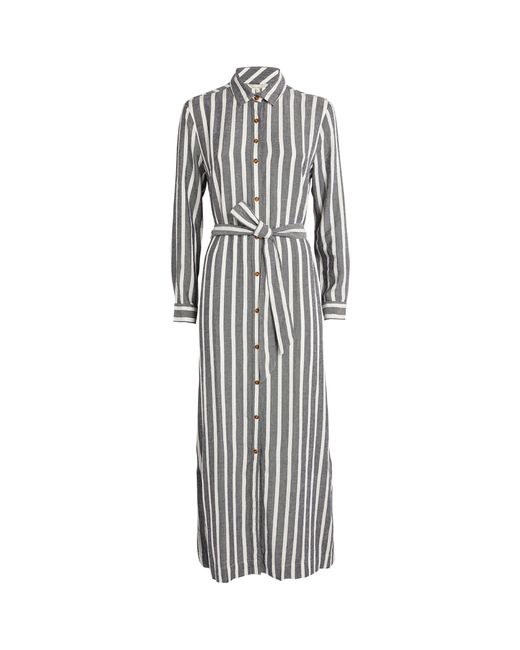 Barbour White Striped Annalise Maxi Dress