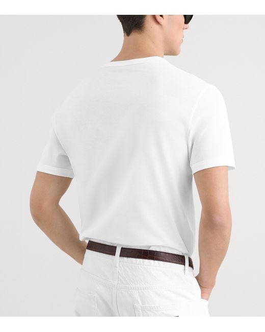 Dolce & Gabbana White Cotton Logo Plaque T-Shirt for men