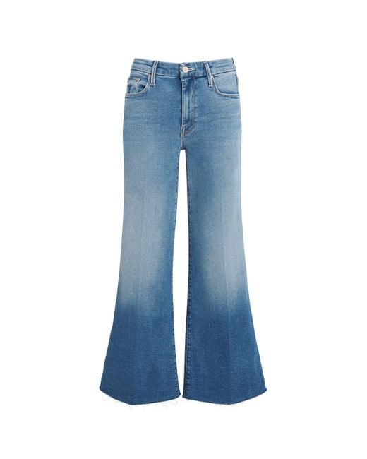 Mother Blue The Roller Fray Wide-Leg Jeans