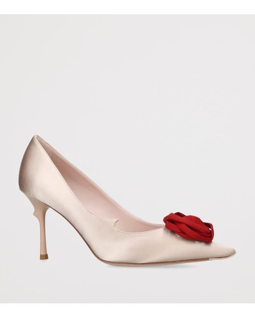 Roger Vivier Pink Satin Rose Pumps 85