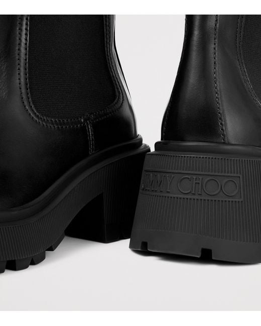 Jimmy Choo Black Tamia 70 Leather Chelsea Boots