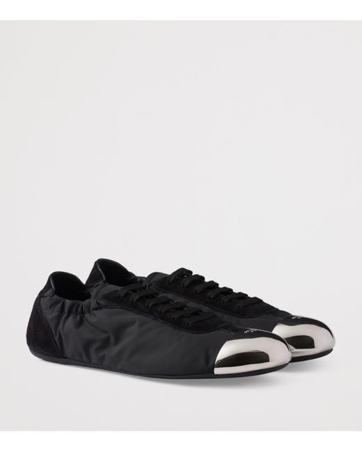 Prada Black Suede-Re-Nylon-Metal Collapse Sneakers