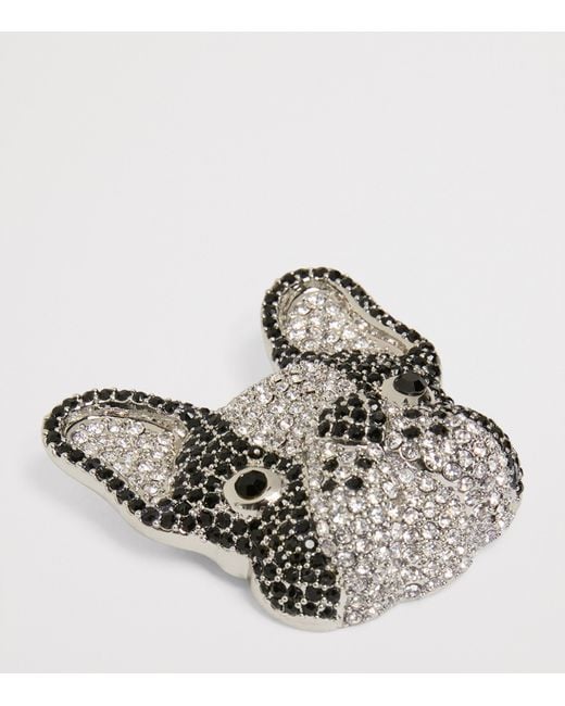 Weekend by Maxmara Black Crystal French Bulldog Brooch