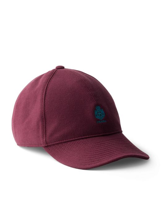 Prada Red Cotton Old Piqué Baseball Cap