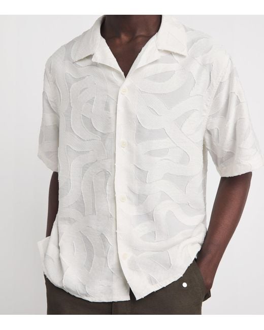 Wax London White Jacquard Curzon Shirt for men