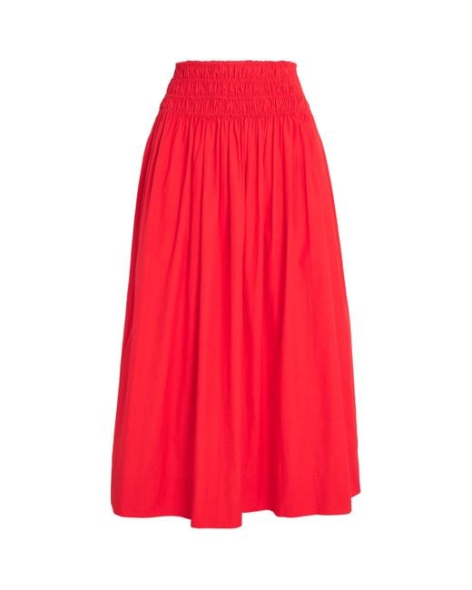 The Great Red Cotton Viola Maxi Skirt