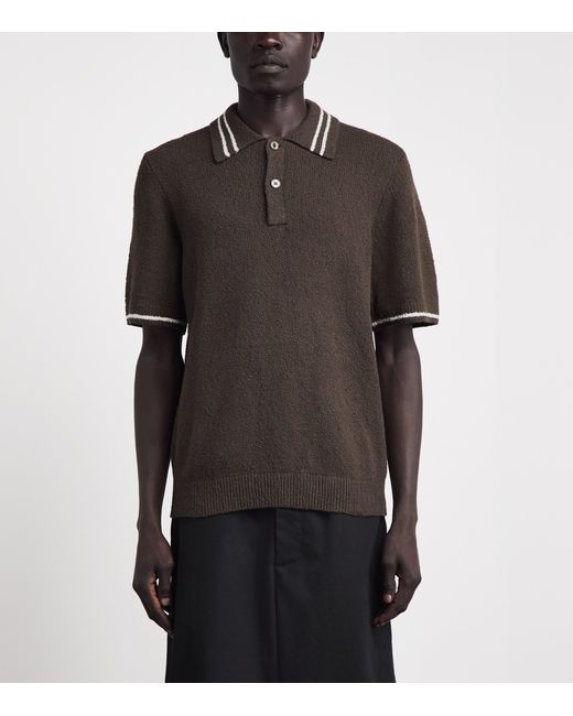 Samsøe & Samsøe Black Bouclé Sapedro Polo Shirt for men