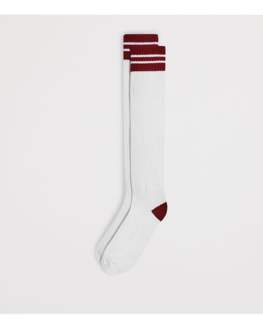 Dolce & Gabbana White Ribbed Socks for men
