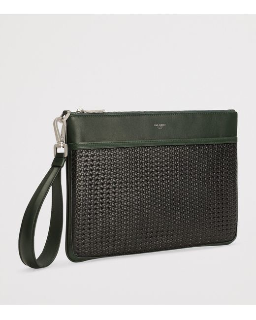Dolce & Gabbana Black Canvas-Calfskin Plongé Toiletry Bag for men