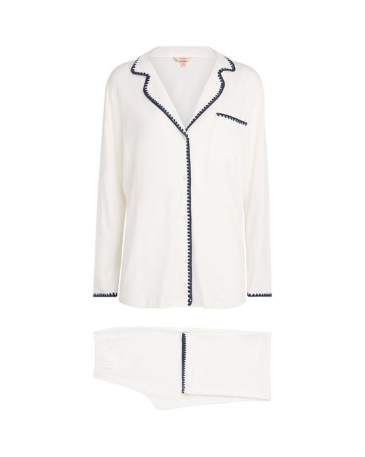 Eberjey White Frida Long Pyjama Set