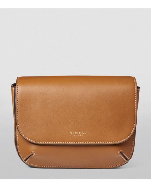 Aspinal Brown Leather Ella Cross-Body Bag