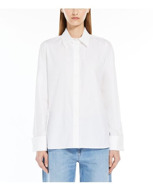 Max Mara White Stretch-Cotton Shirt