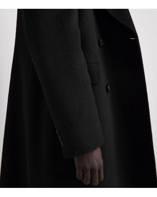 Our Legacy Black Mohair-Blend Whale Overcoat for men