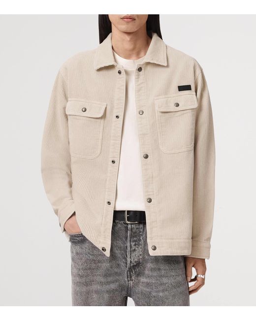 AllSaints Natural Corduroy Castleford Overshirt for men