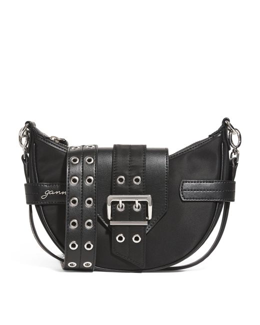 Ganni Small Bucky Cross-Body Bag in Black | Lyst