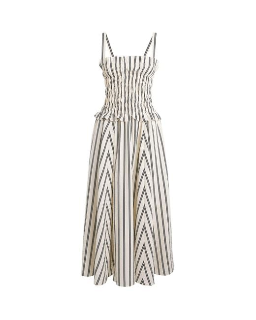 Polo Ralph Lauren Silk-Blend A-Line Midi Dress in Natural