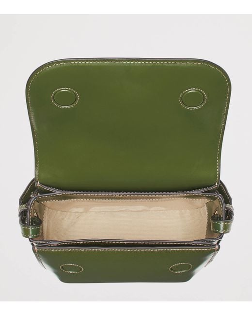 Aspinal Green Leather Ella Cross-Body Bag
