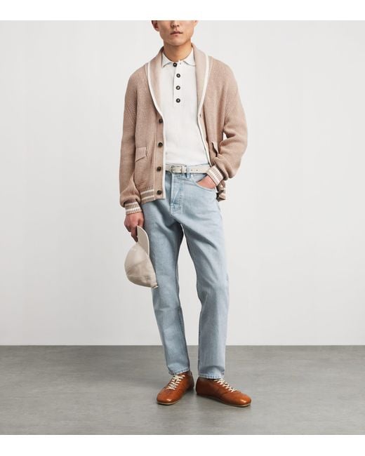 Eleventy Pink Cotton Shawl Cardigan for men