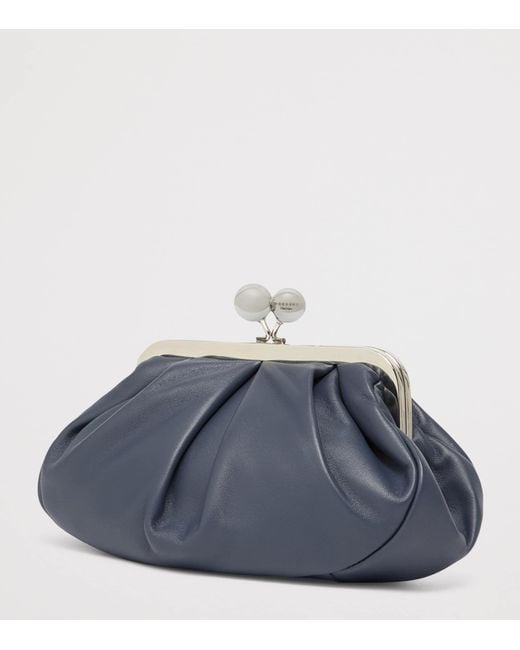 Weekend by Maxmara Blue Small Leather Pasticcino Clutch Bag