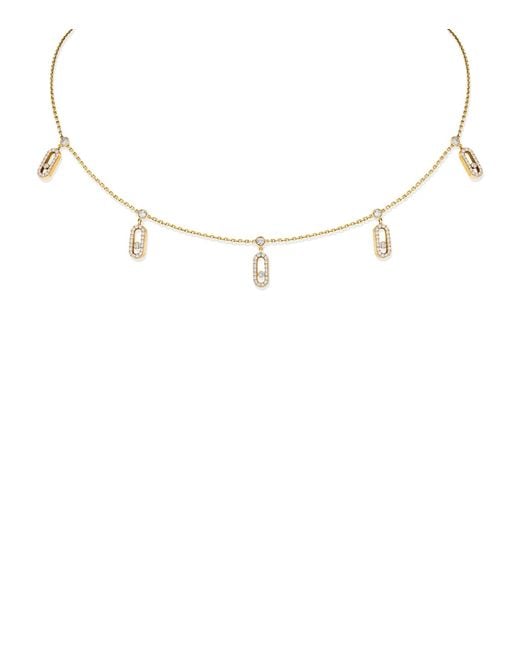 Messika White Yellow Gold And Diamond Move Uno Necklace
