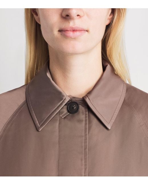 Vince Brown Satin Trench Coat