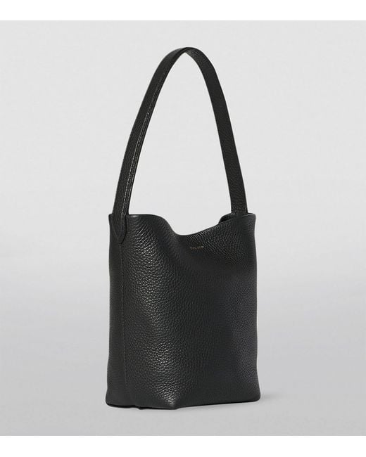 The Row Black Small Leather N/s Park Tote Bag