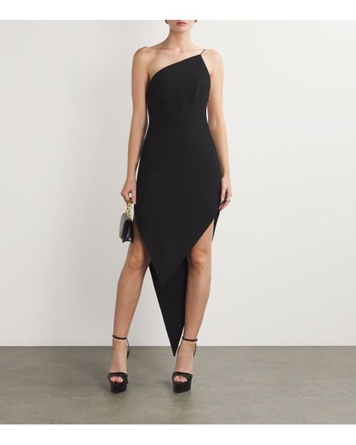 Alexander Wang Black Asymmetric Point Hem Midi Dress