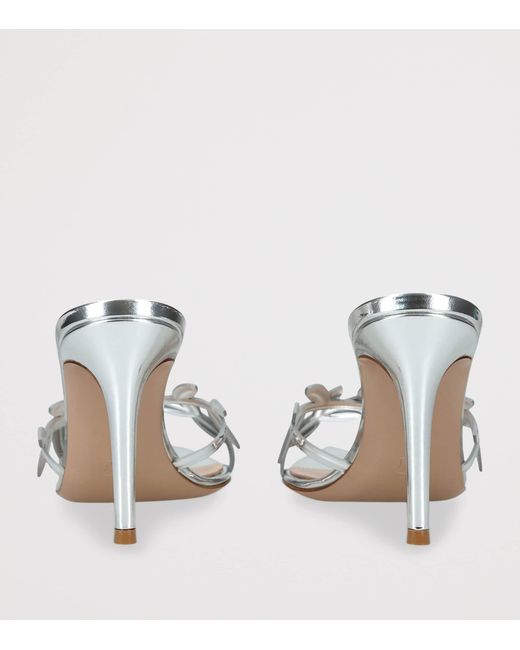 Gianvito Rossi White Leather Flavia Heeled Sandals 85
