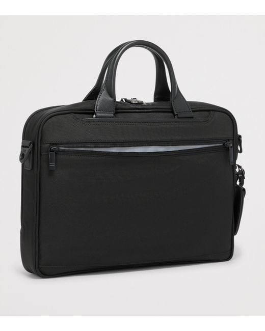Tumi Black Medium Alpha 4 Briefcase for men