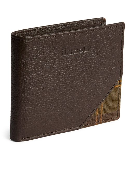 Barbour Brown Leather Tarbert Bifold Wallet for men