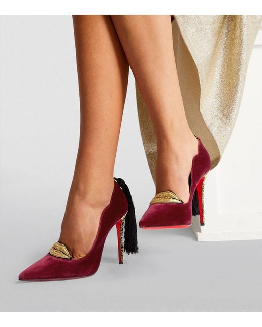 Christian Louboutin Hot Chick Kiss Velvet Pumps 100 in Red Lyst