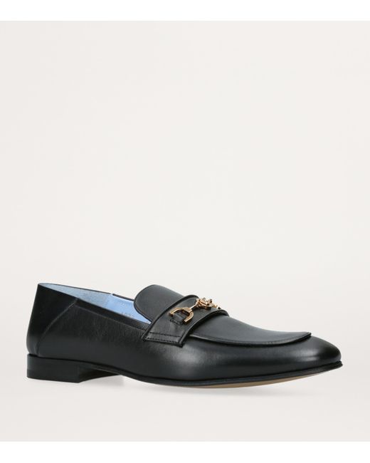 Versace Black Leather Medusa Loafers for men