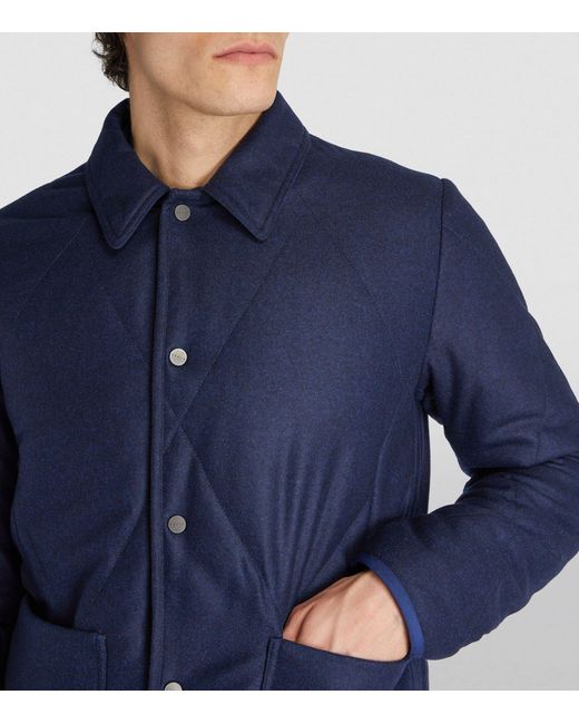Sease Blue Virgin Wool Lulworth Jacket for men