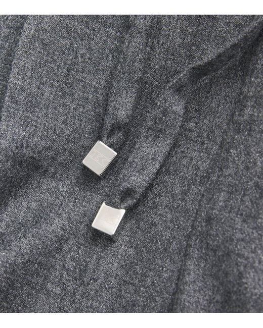 Kiton Gray Virgin Wool Drawstring Trousers