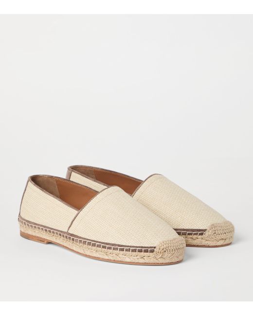 Brunello Cucinelli Natural Raffia And Leather Espadrilles for men