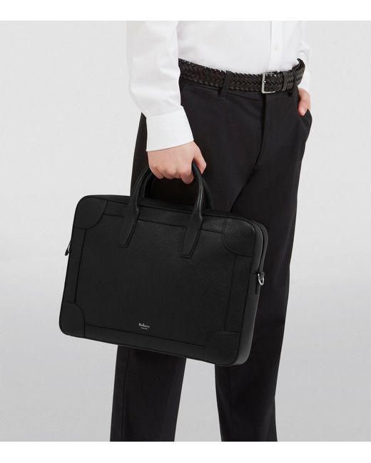 Mulberry Black Leather Belgrave Briefcase for men