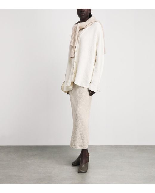Lauren Manoogian White Pima Cotton Terra Midi Skirt