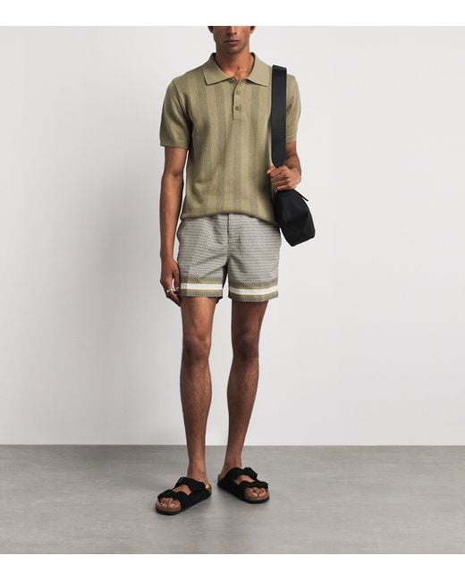 CHE Gray Printed Berkley Swim Shorts for men