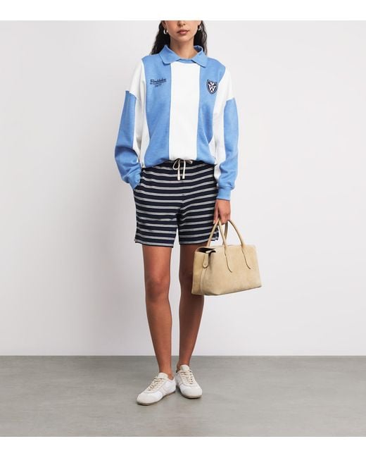 Polo Ralph Lauren Blue X Wimbledon Cotton-Blend Embroidered Sweatshirt